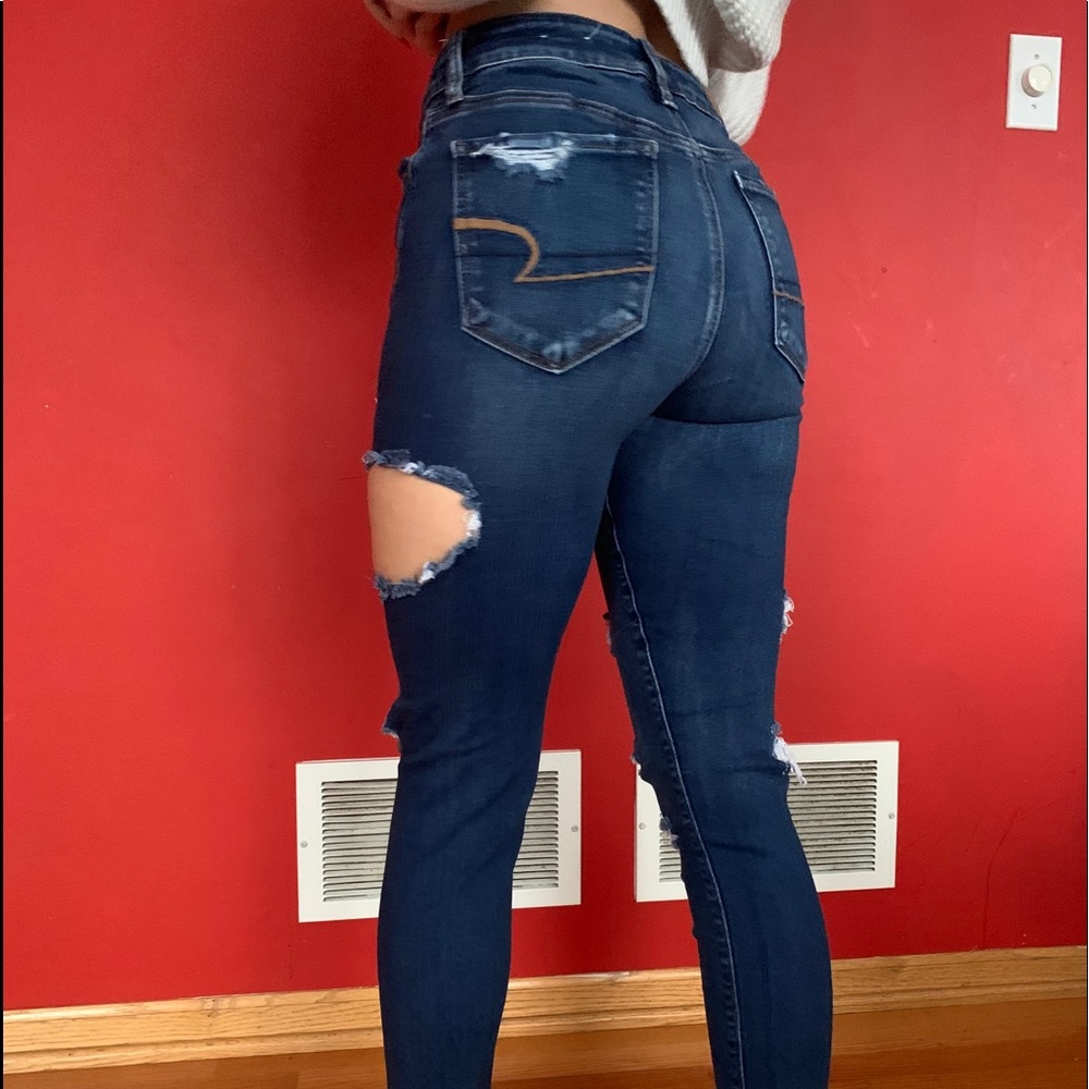 american eagle side ripped jeans